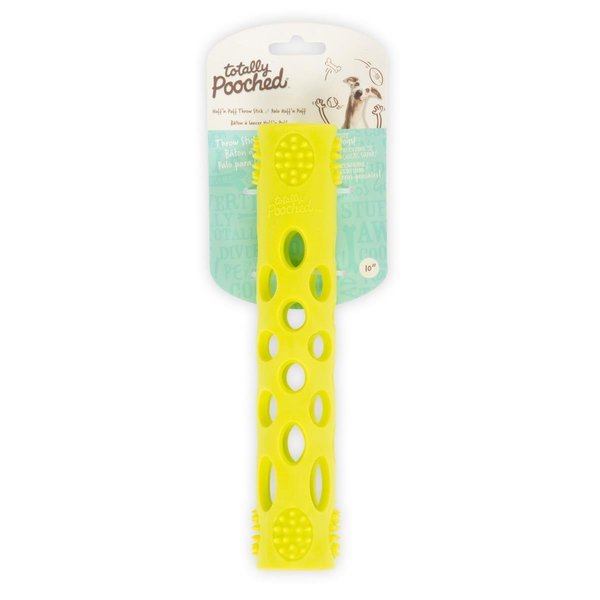 Totally Dog 10 in. Huff N Puff Stick Dog Toys, Green 628043607330